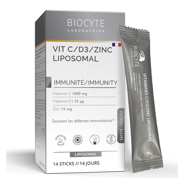 Vitamine C, D3 Zinc Liposomal Défenses immunitaires 14 Sticks