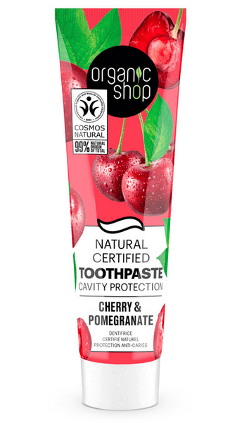 Organic Shop Pasta de Dientes Natural Protección Anticaries Cereza y Granada 100 gr
