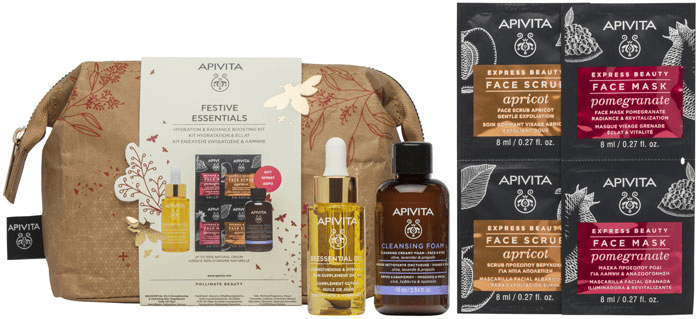 Apivita Beesential Oils Aceite de Día 15 ml + Crema Espuma 75 ml + 2 Mascarillas