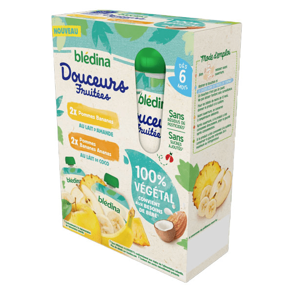 Blédina Gourdes Douceurs Fruitées 100% Végétal Multi Variétés Lot de 4 x 90g 4