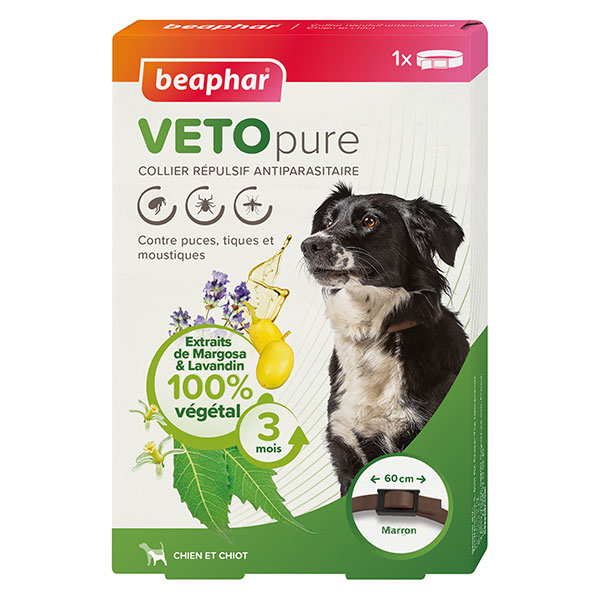 Vetopure Collier Répulsif Antiparasitaire pour Chiens et Chiots