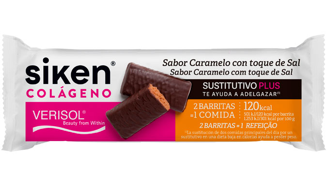 Siken Sustitutivo Plus Colágeno Barrita Caramelo 40 Gr