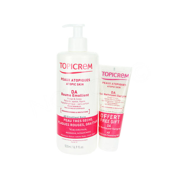 DA Baume Emollient 500ml + Gel nettoyant 75 ml Offert