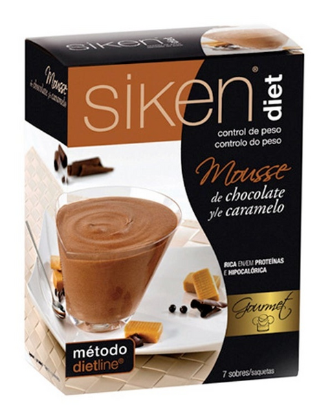 Siken Diet Mousse Chocolate Y Caramelo Gourmet 7 Sobres