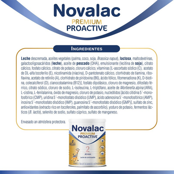 Novalac Premium Proactive 2 +6m 800gr