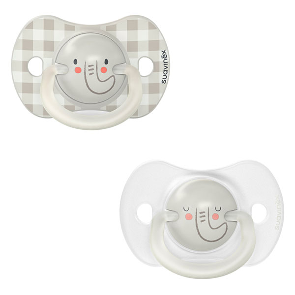 Lot de 2 Sucettes Phosphorescentes SxPro 6/18 mois Night&Day Elephant