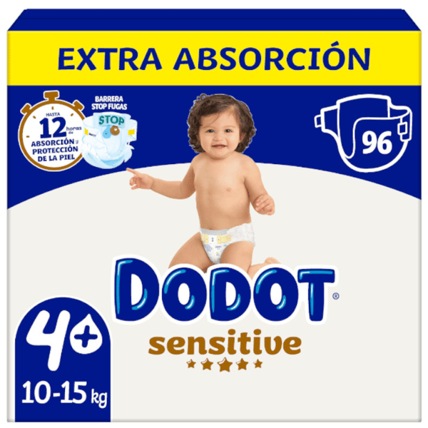 Dodot Pañales Sensitive T4+ (10-15 Kg) 96 Uds