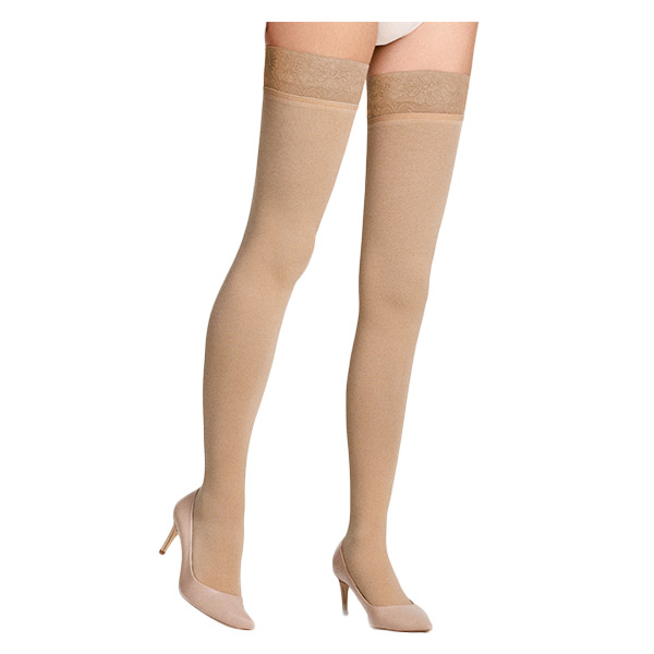 Styles Opaque Bas Auto-Fixants Classe 2 Long Taille S- Beige Rosé