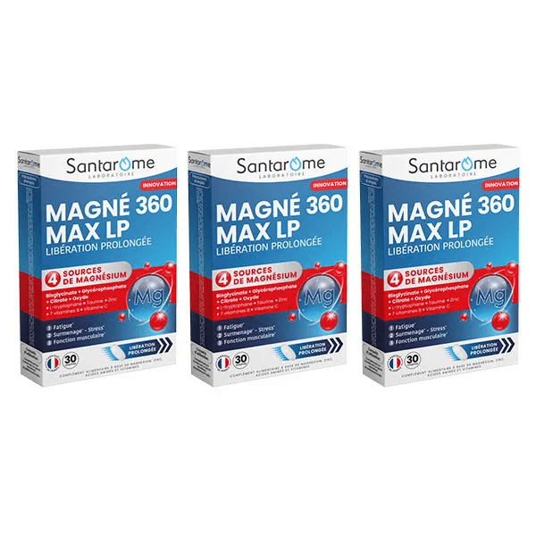 Santarome Magnésium Marin Max LP Fatigue et Stress Lot de 3 x 30 comprimés
