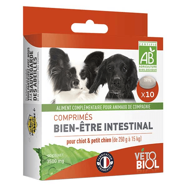 Comparer les prix de Vétobiol Bien-Être Intestinal Chiot Petit Chien Bio 10 Comprimés