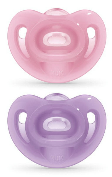 Nuk Sensitive Chupete 0-6m Silicona Rosa y Lila 2 uds