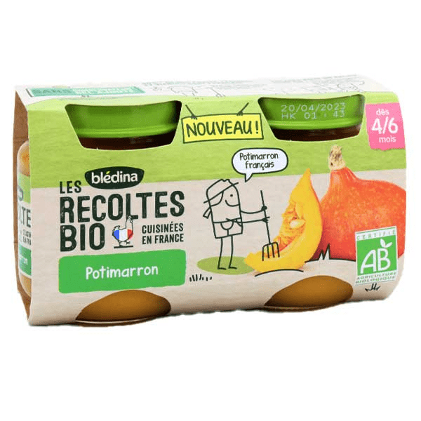 Blédina Les Récoltes Bio Potimarron Lot de 2 x 130g 3