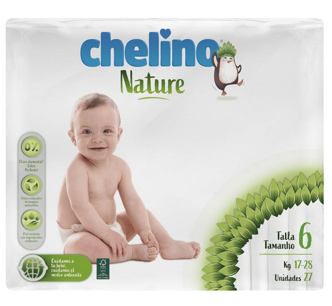 Chelino Nature Pañales Talla 6 17-28kg 27 Unidades