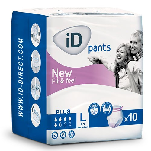 ID Pants Plus Fit&Feel L Grande 10 Unidades