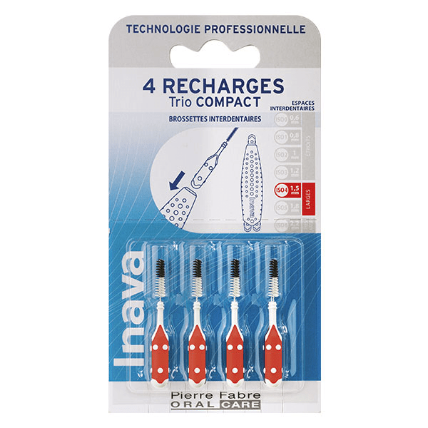 Brossettes 4 Recharges Trio Compact/Flex ISO4 1,5 mm Rouge 3