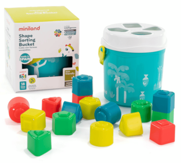 Miniland Cubo de Encajables para Bebé Turquesa