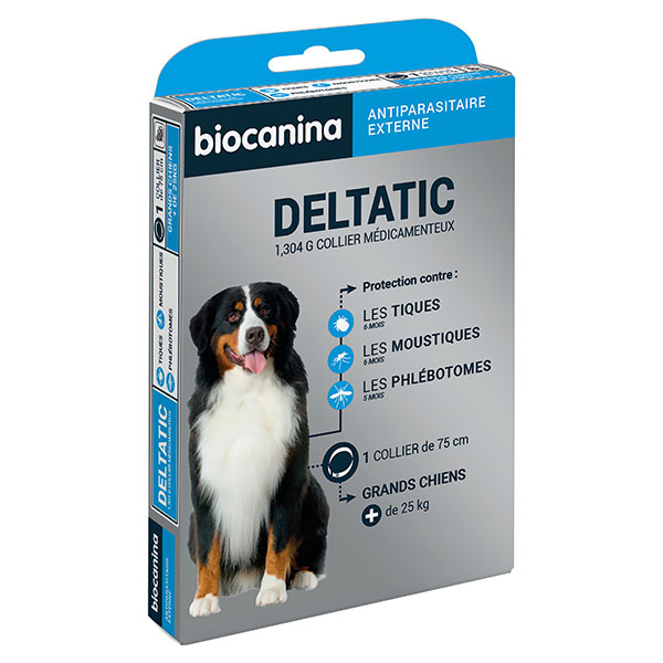 Comparer les prix de Biocanina Deltatic Collier Antiparasitaire Externe Grand Chien +25kg