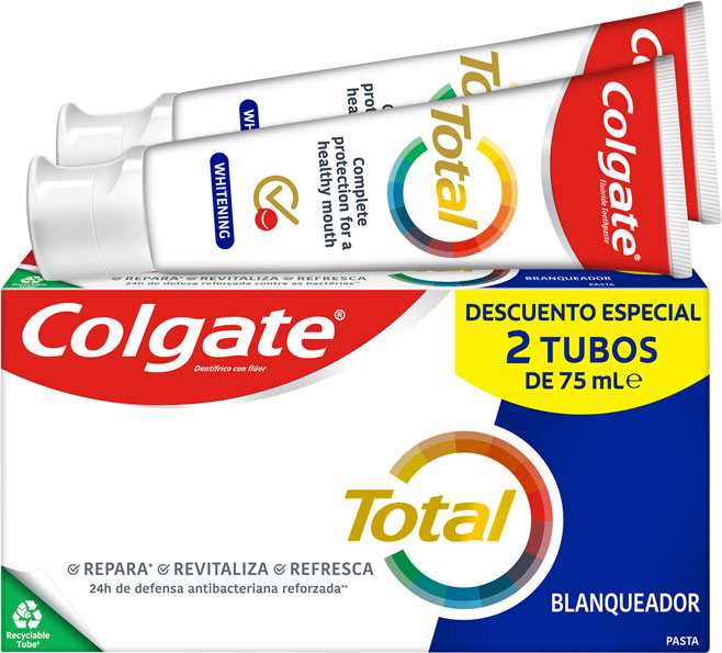 Colgate Total Pasta De Dientes Blanqueadora 2x75 Ml