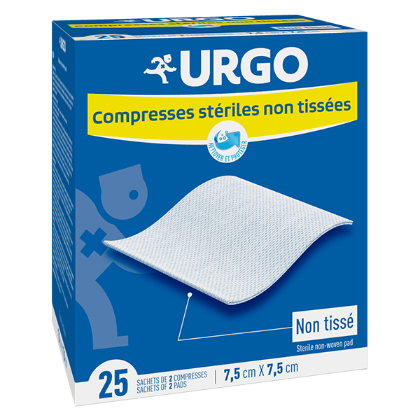 Soins Infirmiers Compresse Non Tissé Stérile 7,5 x 7,5cm 25 sachets 2