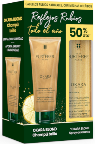 René Furterer Pack Okara Blond Champú Brillo + Spray Aclarante (50% Dto)