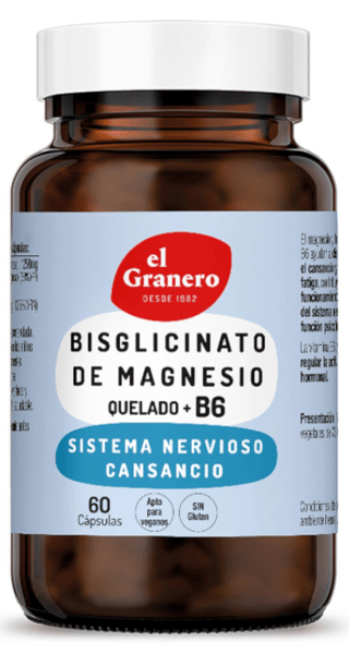 El Granero Integral Bisglicinato de Magnesio con B6 60 Cápsulas
