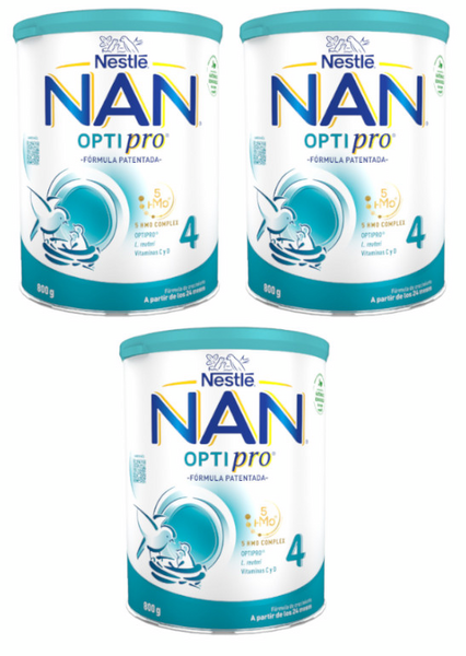 Nestlé Nan Optipro 4 Leche De Crecimiento 3x800 Gr