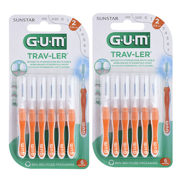 Brossette Interdentaire Trav Ler 0,9mm 6 unités Lot de 2