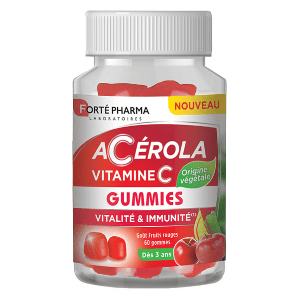 Acérola Gummies Vitamine C d'origine naturelle 60 gommes dès 3 ans 5
