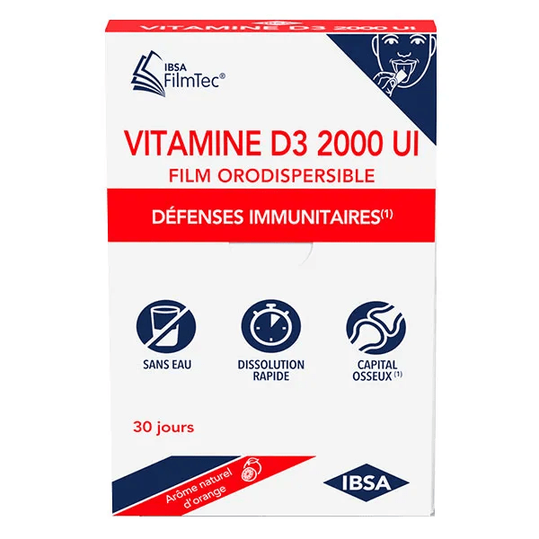 Vitamine D3 2000UI 30 films orodispersibles 5