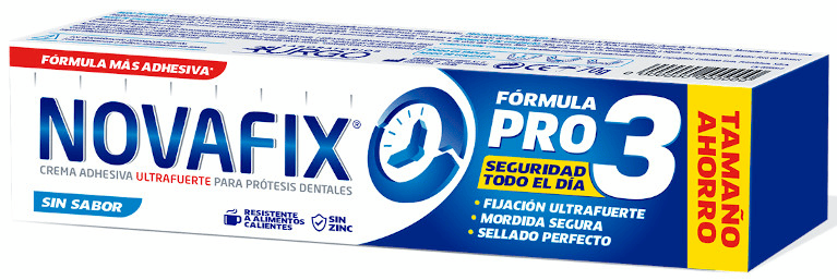 Novafix Pro3 Crema Adhesiva Prótesis Dentales Sin Sabor 70 gr