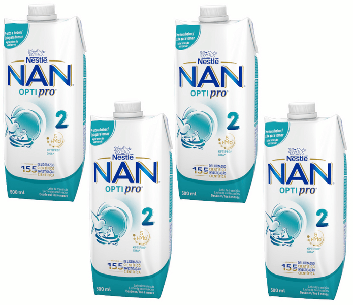 Nestlé Nan Optipro 2 Leche de Continuación 4x500 ml