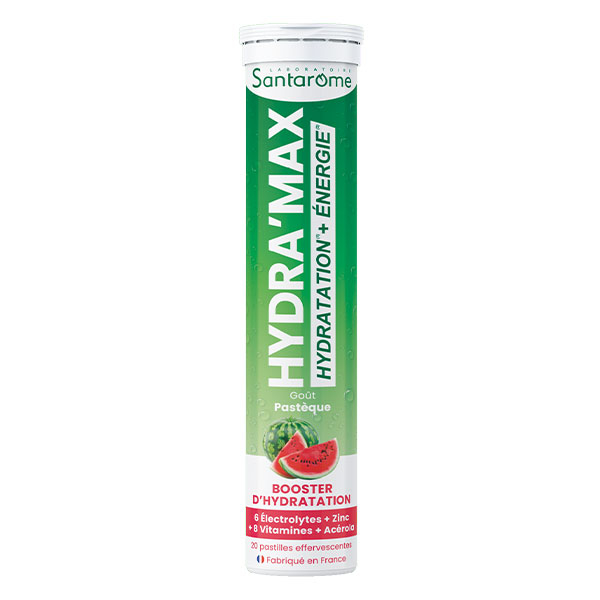 Santarome - Hydra'max - Solution d'hydratation - Pastèque - 20 pastilles