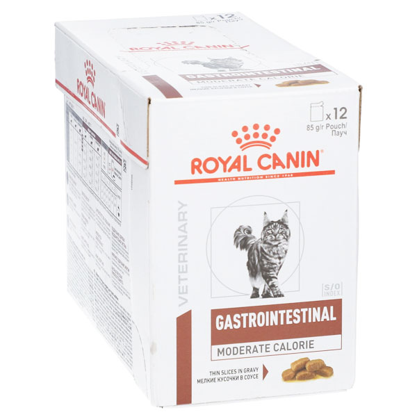 Royal Canin Veterinary Gastro Intestinal Chat Aliment Humide Calories Modérées 12 x 85g