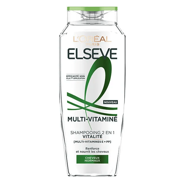 Elseve Multi-Vitaminé Shampooing Vitalité 2 en 1 300ml 2