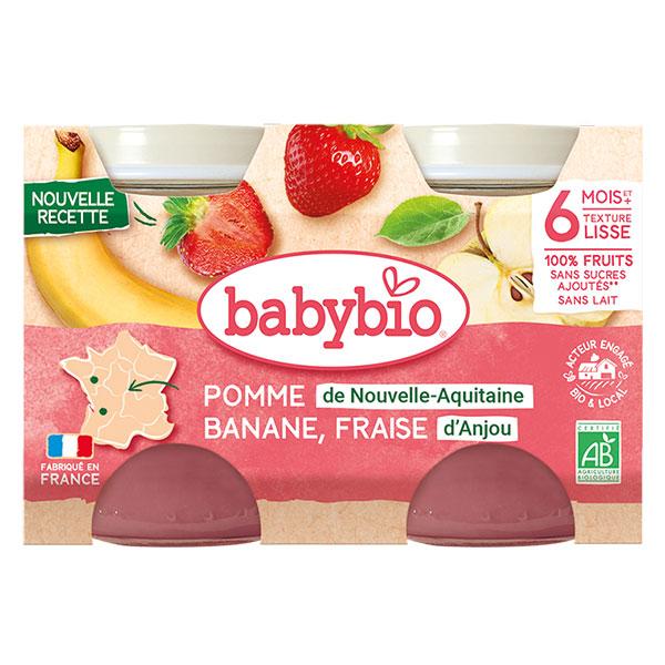 Fruits Pot Banane Fraise Menthe +6m Bio 2 x 130g 3