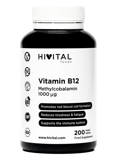 Hivital Vitamina B12 Metilcobalamina 200 Comprimidos 1000 Mcg