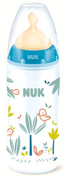 Nuk Biberón First Choice+ Jungle Talla L 6-18m Látex 300 ml Azul