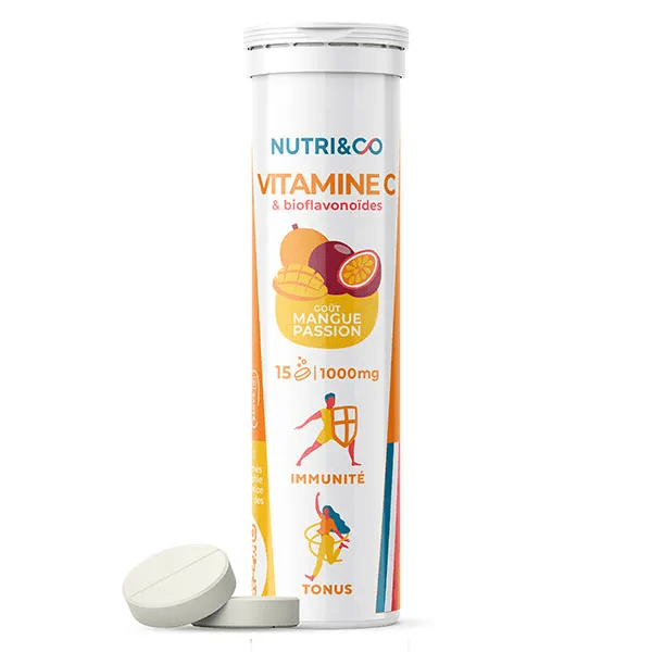 Nutri&Co Vitamine C Immunité et Tonus Mangue-Passion 15 comprimés Vegan 2