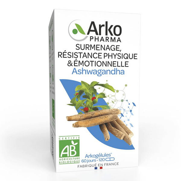 Arkogélules Surmenage, Résistance Physique & Émotionnelle Aswhagandha BIO 120 gélules