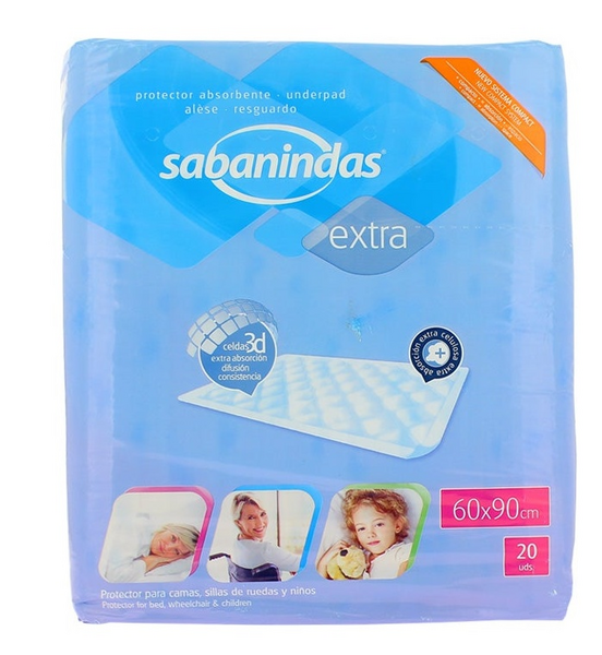 Sabanindas Extra Protect 60 X 90 Cm 20 Unidades