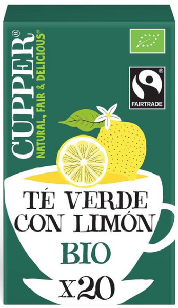 Cupper Té Verde Con Limón BIO 20 Bolsitas