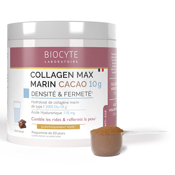 - Collagen Max Marin Cacao - 10g de Collagène Marin Type I - Acide Hyaluronique - 20 jours