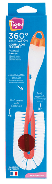 Tigex Escobilla Limpiabiberones 2 en 1 Flexible