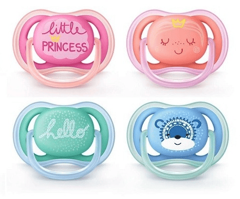 Avent Chupete Ultra Air Decorado 6-18 m 2 uds Rosa y Lila