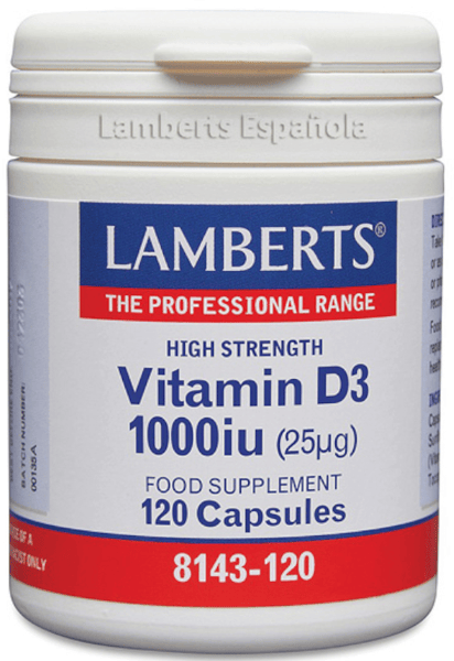 Lamberts Vitamina D3 1000 UI (25µg) 120 Cápsulas