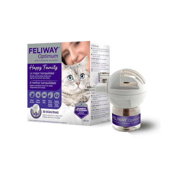 Feliway Optimum Difusor + Recambio 30 Días Tranquilidad Gatos