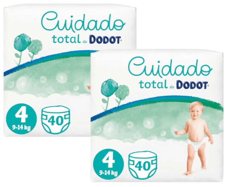 Dodot Pañales Cuidado Total T4 (9-14 Kg) 2x40 uds