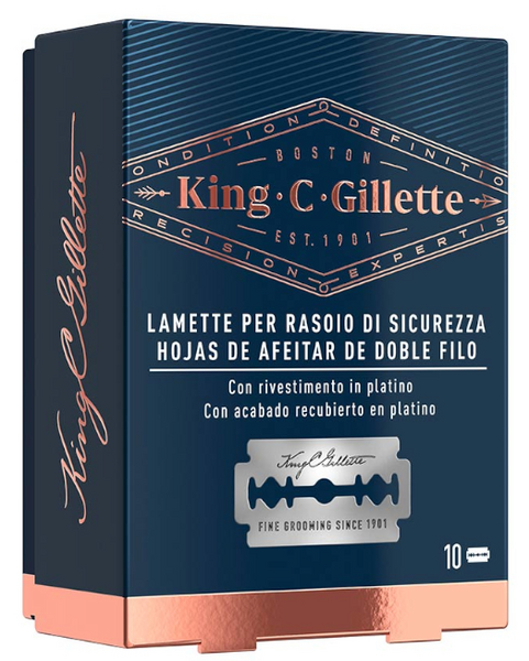 Gillette King C. Recambio Máquina Doble Filo 10 Unidades