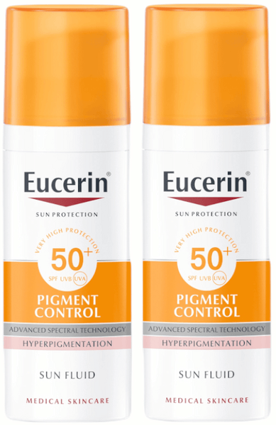 Eucerin Fluido Solar Facial Pigment Control SPF50+ 2x50 ml