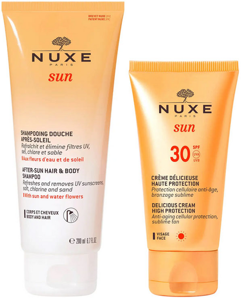 Nuxe Sun Gel-Champú Aftersun 200 ml + Crema Facial SPF30 50 ml